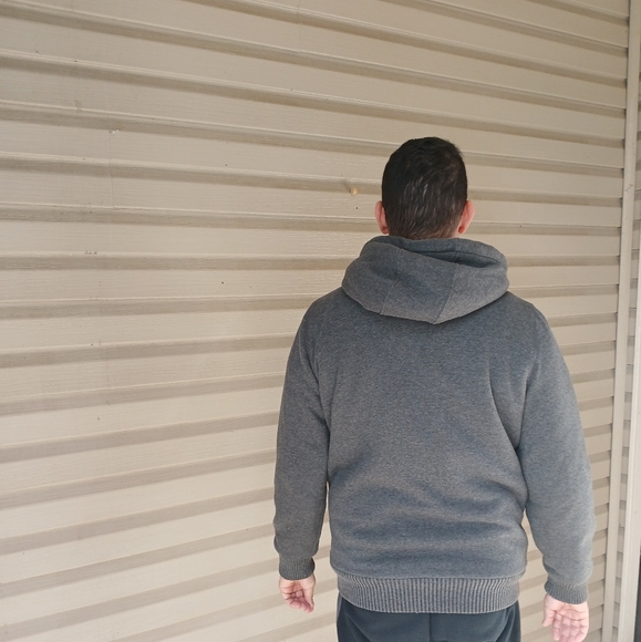 Buffalo David Bitton Sherpa Lining Cotton Jacket Hoodie Mens Size M Gray - Picture 15 of 16